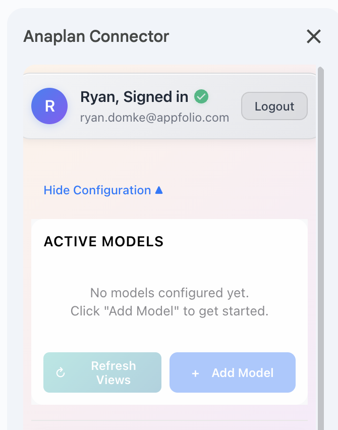 Successfully authenticated - empty state