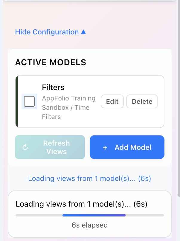 Model loading with progress indicator