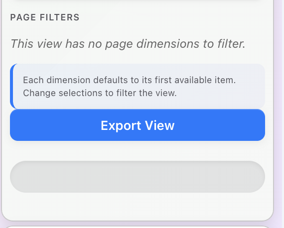 Page filters selection