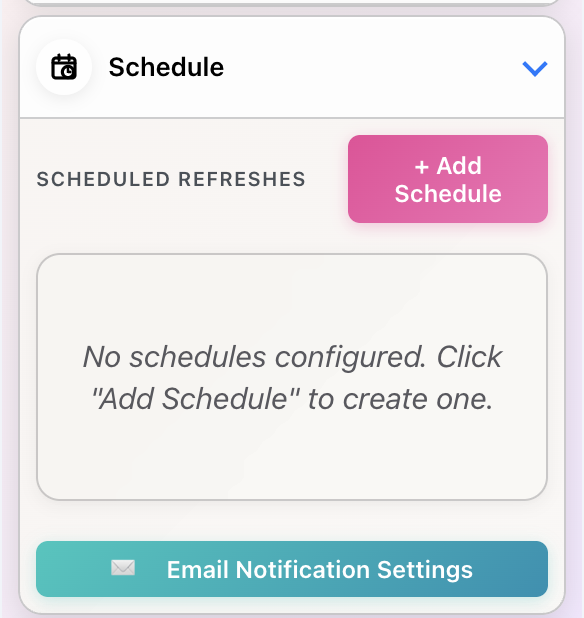 Schedule section expanded