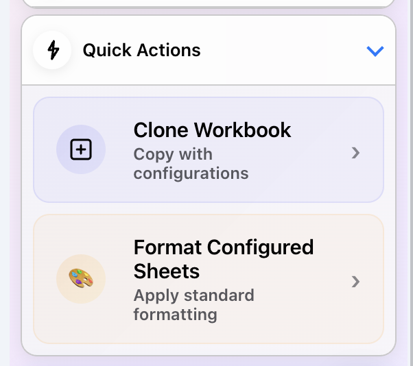 Quick Actions section