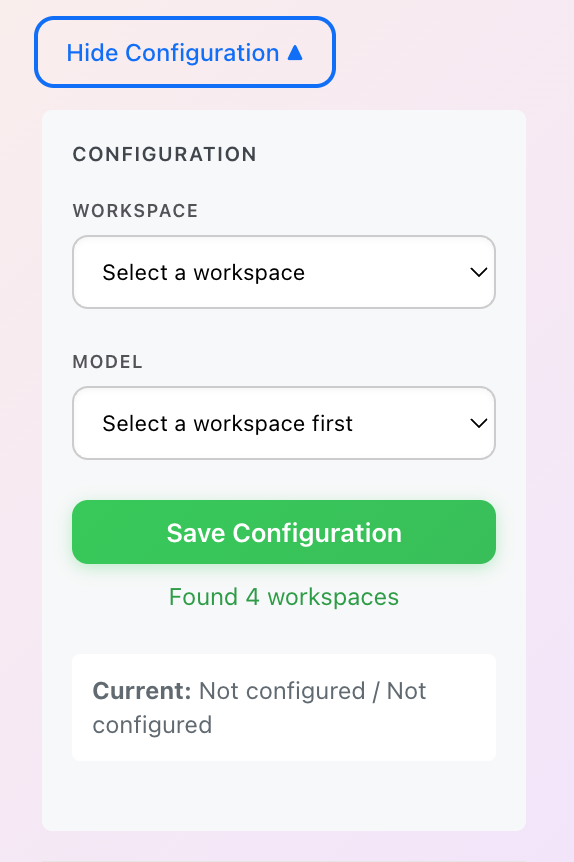 Configuration tab expanded