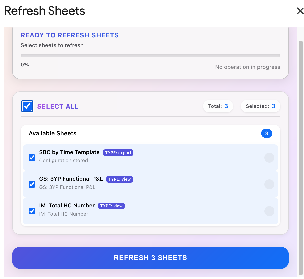 View configured and saved