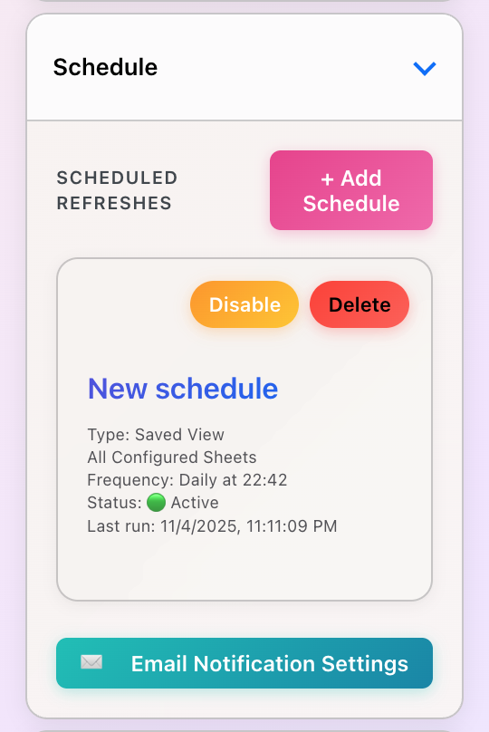 Refresh Selected button clicked