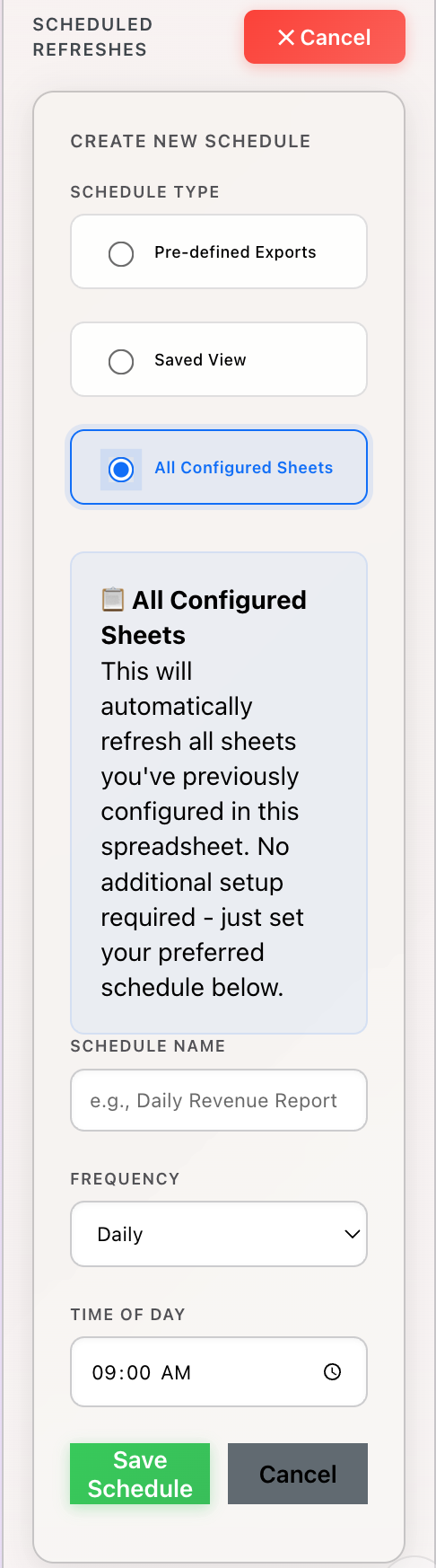 Progress indicators (batch X/Y, sheet progress bars)