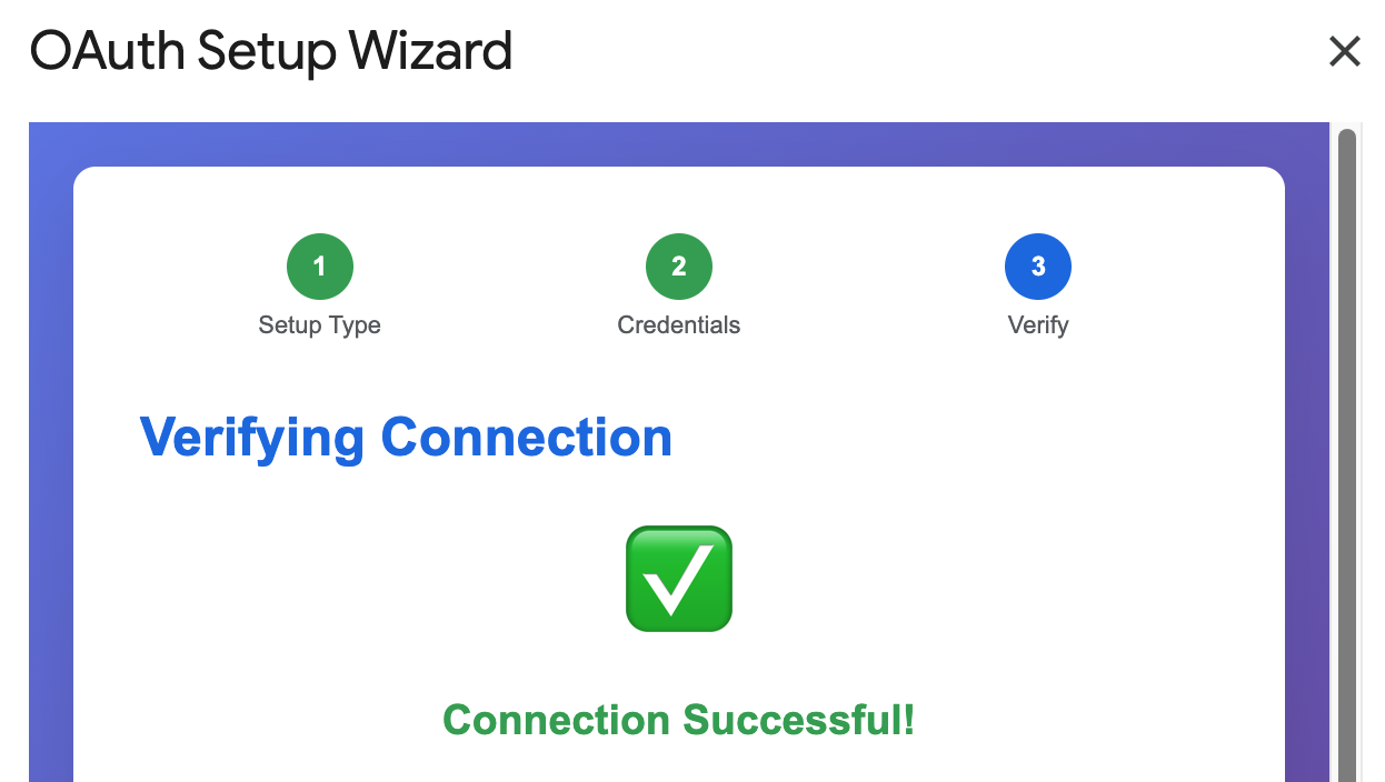 Connection successful